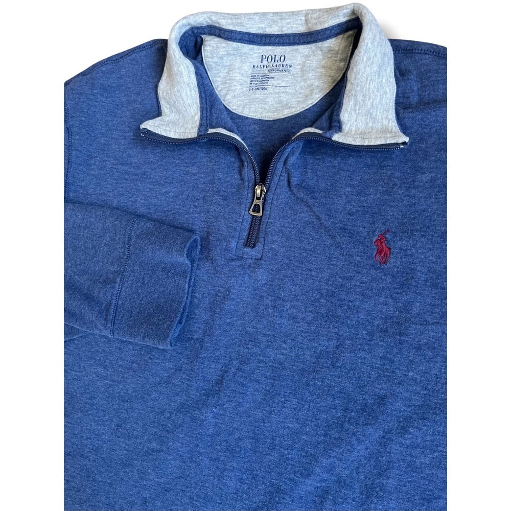 Polo Ralph Lauren Performance Mens Large Blue Heather Quarter Zip Pullover L